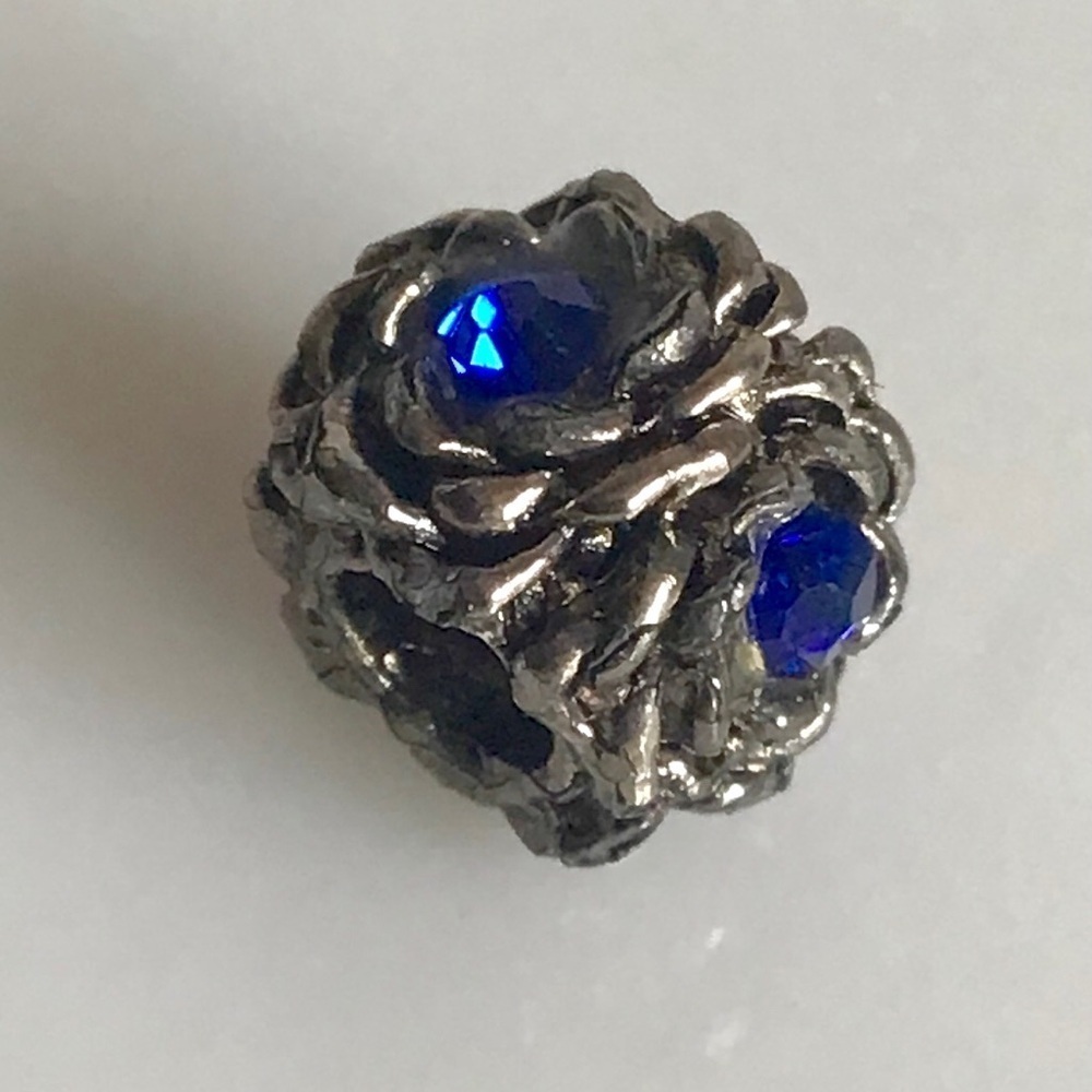 Elegant Silver and Blue Charm with Intricate Patterns